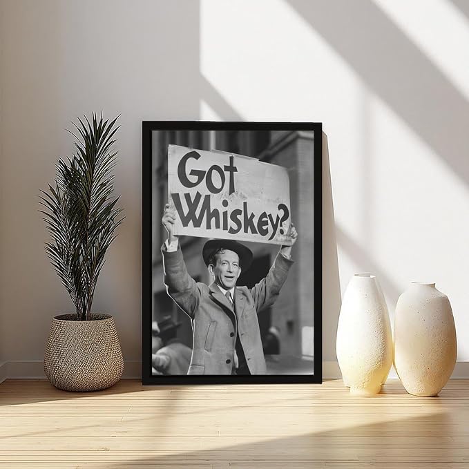 UXCBIA Whiskey Protest, Black And White Alcohol Speakeasy Poster Canvas Poster Bedroom Decor Sports Landscape Office Room Decor Gift Black Frame 12x18in(30x45cm) - Image 6