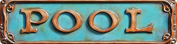 Bar Sign Bar Gifts Vintage Metal Wall Decor Sign"POOL" Street Sign Funny Man Cave Decor Accessories for Home, Bar, Bathroom, Bedroom Unique Retro Tin Signs for Outdoor 4 X 16 inches by Unknown