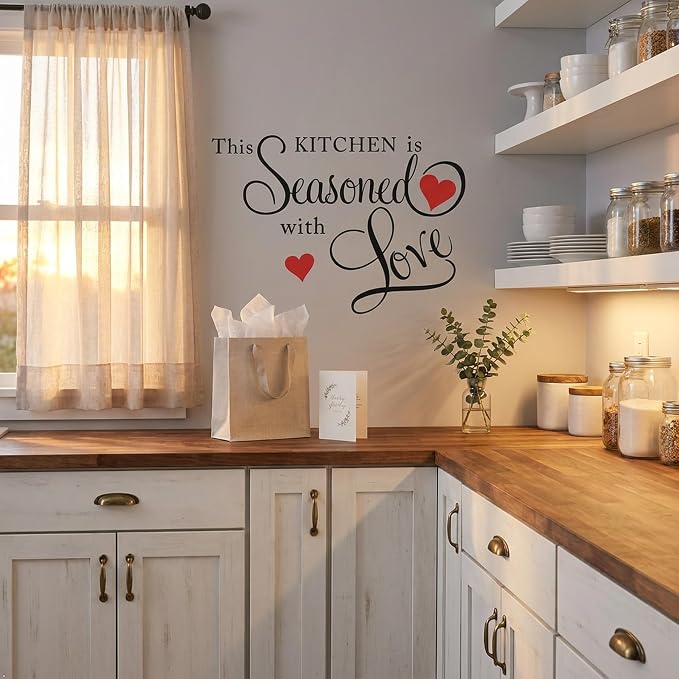 Picniva This Kitchen is Seasoned with Love Wall Decal - 15 x 22 Inch Black Vinyl Quote Sticker for Dining Room, Restaurant, and Farmhouse Decor - Image 7