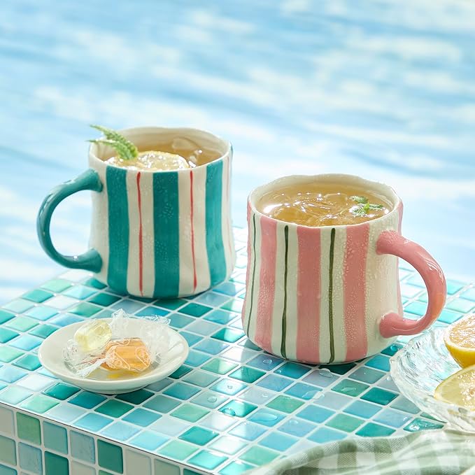 Stripe Ceramic Coffee Mugs, 12oz Vibrant Striped Red Design Cute Mugs, Dishwasher & Microwave Safe Cups for Coffee, Tea, and Cocoa, Perfect for Daily Brews tea or coffee - Image 8
