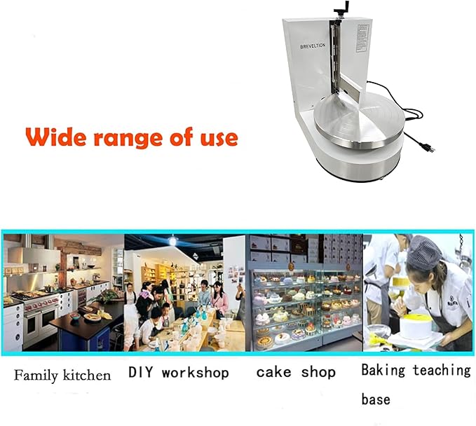 Electric Cake Decorating Machine Cream Coating Spreading Smooth Machine Surface Scraper for 4-12inch Cakes Adjustable Rotating Speed White