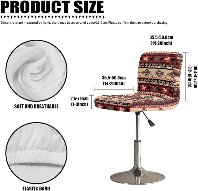 Bar Stool Covers High Stool Chair Cover for Party Kitchen Club, Reusable Waterproof 2 Pcs Bar Stool Covers Decorative Covers,Brown Aztec - Image 7