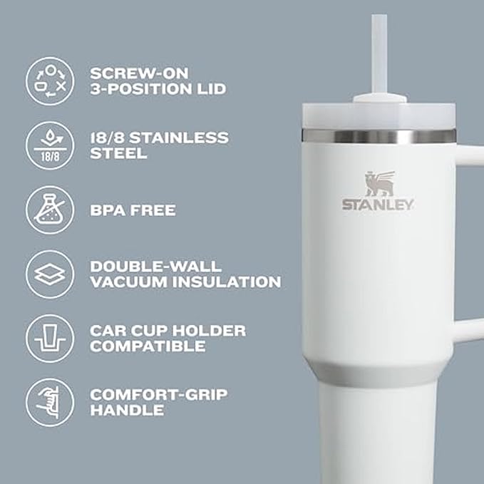 STANLEY Quencher H2.0 Flow State Tumbler, 30 oz, Rose Quartz - Image 3