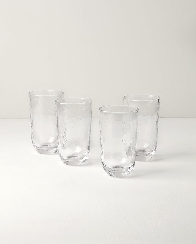 Lenox Homespun Clear Tall Highball Glasses, 20oz, Set of 4 | dishwasher safe | classic tall design | everyday drinkware for gatherings | 6 inch, 20oz, gift for women - Image 2