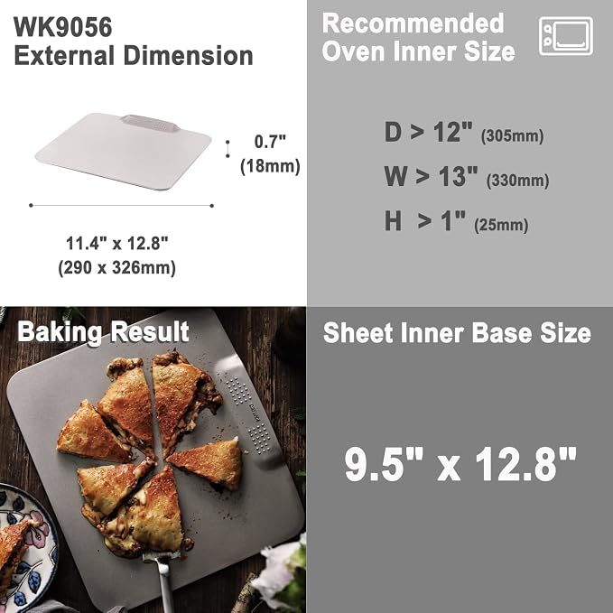 CHEFMADE Cookie Sheet Pan, 12-Inch One-Handed Gripping Non-Stick Rimless Bakeware for Oven Baking 11.4" x 12.8"x 0.6" (Champagne Gold) - Image 2