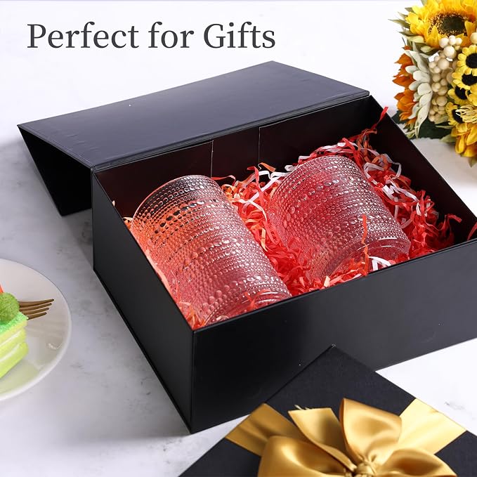 Moretoes Hobnail Drinking Glasses Set of 12, Vintage Water Glass Cups | 12 Oz Highball Glasses & 10 Oz Cocktail Glasses, Clear Embossed Boho Kitchen Bar Tumbler for Whiskey, Beer, Juice, Milk - Image 6