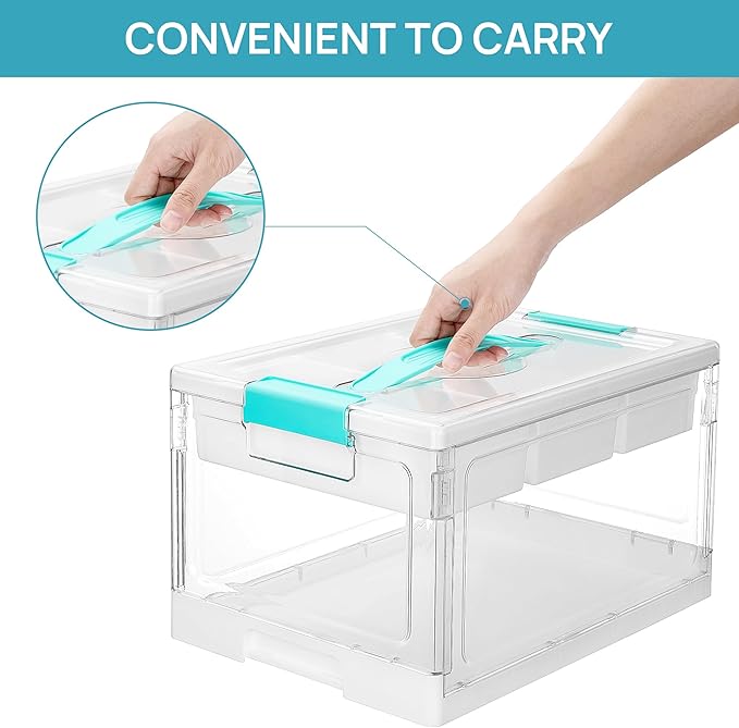 Vtopmart 24 QT Clear Plastic Craft Organizers and Storage Box with Removable Trays and Dividers,Art Supply Organizers and Storage,Ideal Containers for coloring Books,Toys,Craft Supplies,1 Pack