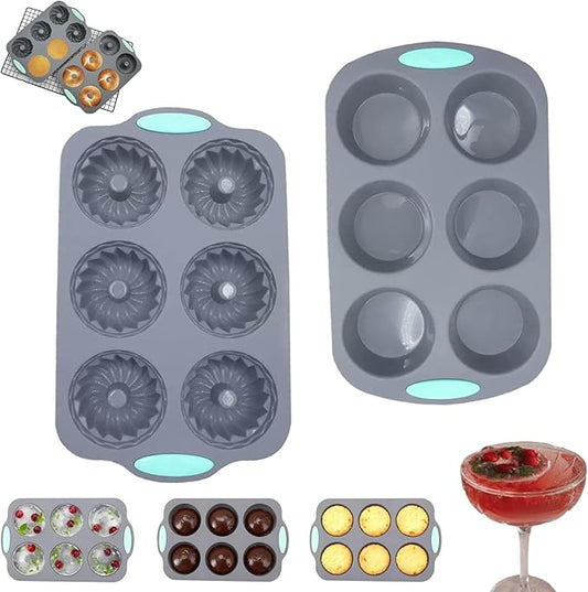 Christmas Wreath Ice Mold Silicone Tray - 6 Hole DIY Holiday Baking Pan for Festive Drinks, Chocolate Making - Easy Release & Clean, Cold & Heat-Resistant Reusable for DIY Crafts, Desserts (Style10)