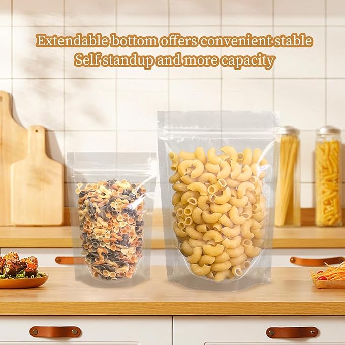 30Pcs14"X20" Clear Stand Up Zipper Seal Bags,Reuseable Ziplock Plastic Pouch for Food Storage, Transparent Sealing Food Pouches Snack Packing,Cookie,Snack,Spices,Pet Food and Drinking - Image 5