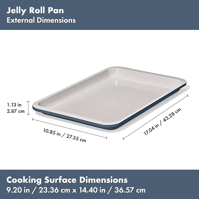 OXO Good Grips Non-Stick Pro Ceramic Coated Metal Bakeware Jelly Roll Pan – Storm Blue - Image 7