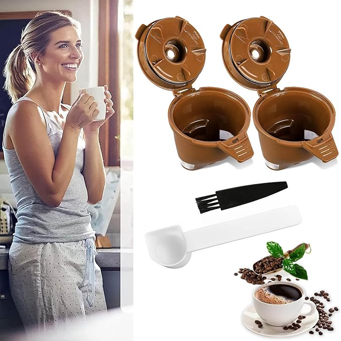 Reusable Single Serve Coffee Filter Capsules 2PC, Coffee Pods Coffee Brew Baskets for FlexBrew Coffee Maker Models 49974 49975 49976 49979 49950 49966 49957 49954 49947 49940 Filter Part