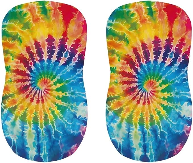 Tie Dye Bar Stools Covers 2 Pcs Barstool Slipcovers Elastic Stool Cushion Cover Swivel Barstool Covers Slipcovers for Low Short Back - Image 4