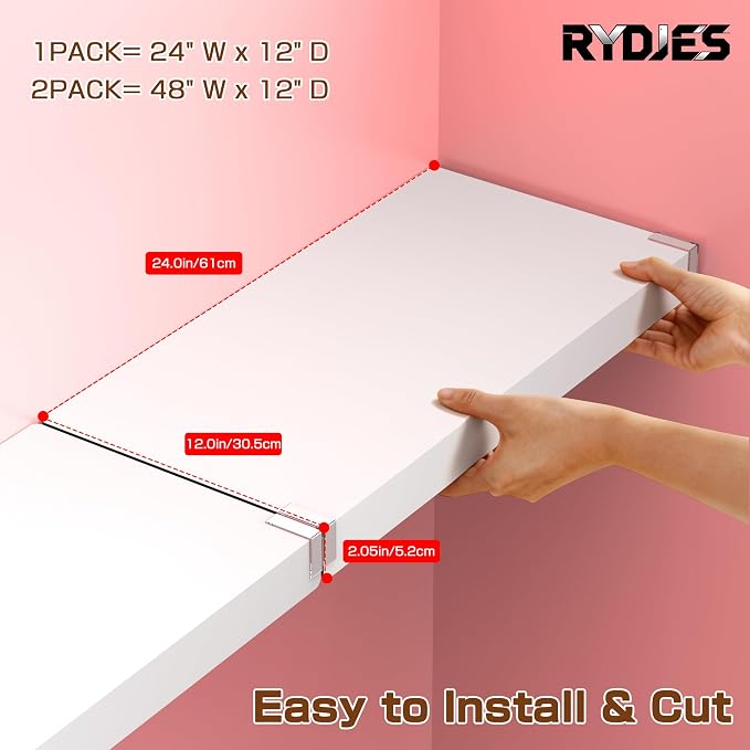 Wire Shelf Covers 24" W X 12"D,Rack Covers for Pantry Snap-On,2 Pack | White Waterproof,PVC Wire Rack Covers for Closet Shelves Liner,Tool-Free & Snap-On,Laundry Room,Kitchen Organization - Image 3