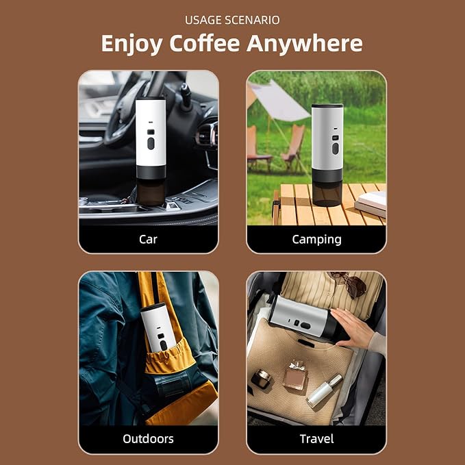 Portable Electric Espresso Machine, 3 in 1 Electric Coffee Maker Travel Coffee Maker for Camping Car Coffee Maker Small Coffee Maker Espresso Maker for RV Hiking Office Travel Car - Image 8