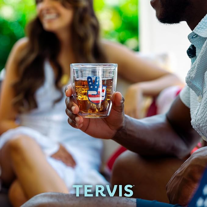 Tervis Clear & Colorful Tabletop 12oz Made in USA Double Walled Insulated Tumbler Travel Cup Keeps Drinks Cold & Hot, 12oz - 4pk, Clear - Image 9