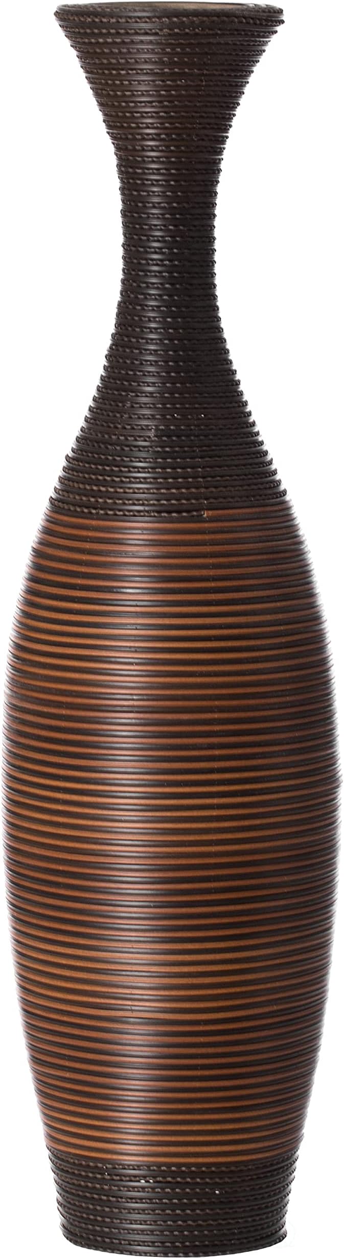 Uniquewise Tall Designer Floor Vase - 41 Inch Large Artificial Rattan Vase for Home Decor, Living Room or Hallway - Brown - Image 4