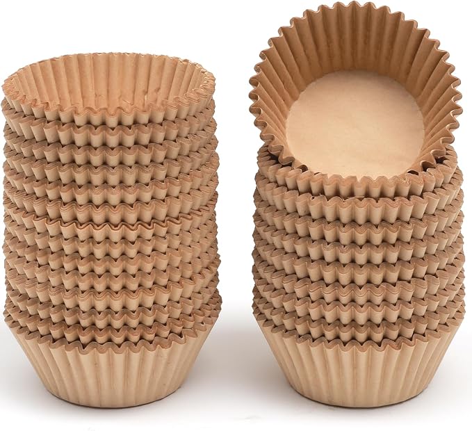 qiqee Natural Brown Cupcake Liners, 600 Count, Jumbo Size by Qiqee