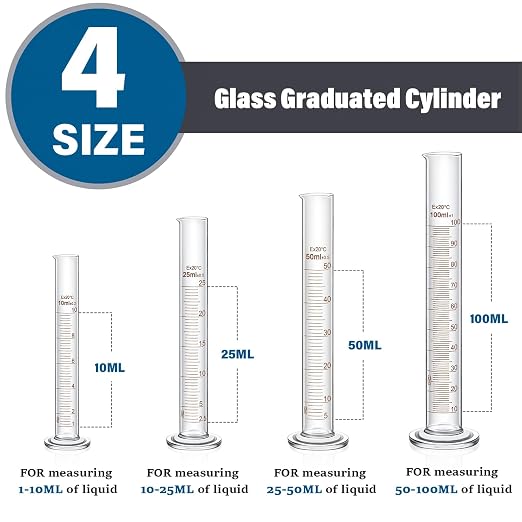 Frienda 20 Pcs 50/100/250/500/1000ml Lab Glassware Beaker Set Include Graduated Cylinder, Glass Beaker Set, Glass Dropper, Stirring Rod, Measuring Cups for Laboratory Science Chemistry Supplies - Image 4