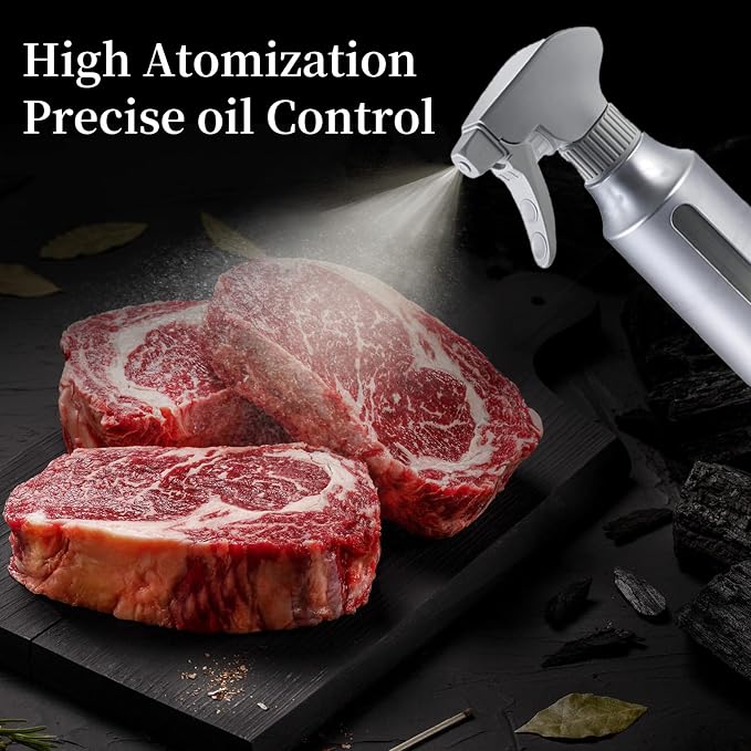Oil Sprayer for Cooking,ABS Plastic Olive Oil Mister for Air Fryer Frosted Gray Nozzel Oil Dispenser Bottles Fat Reduction Glass Oil Control Spray Pot 6.35oz/180ml Capacity - Image 3