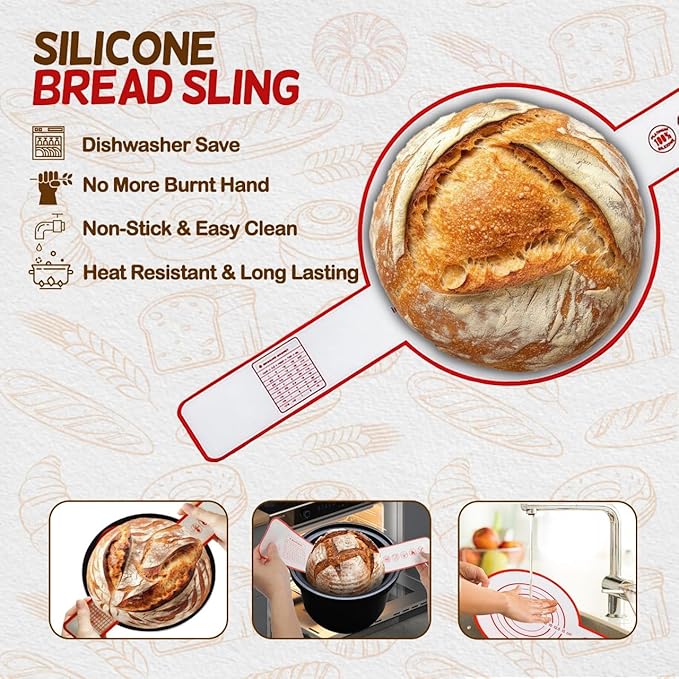 Emporium sourdough starter kit silicone banneton | Feat. 9'' Round Sourdough bread baking supplies,24oz sourdough starter jar & 14pcs banneton bread proofing basket set |Best starter kit for beginners