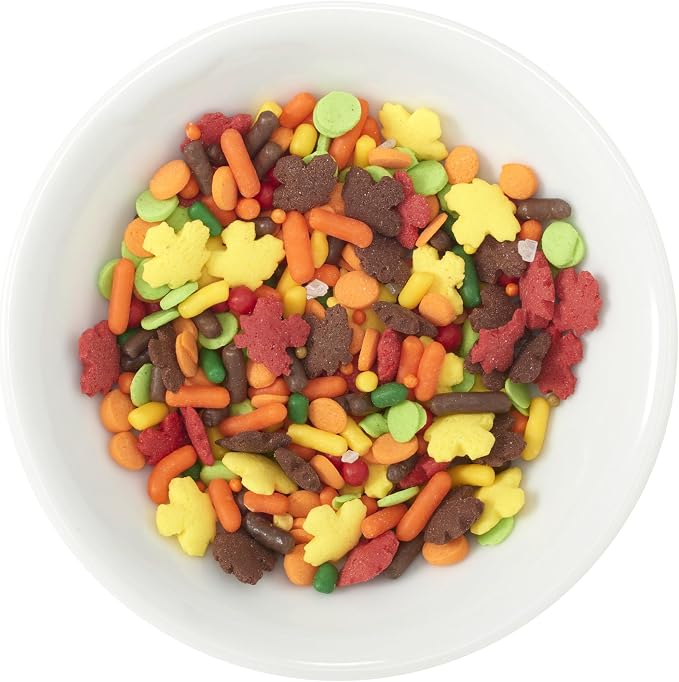 DecoPac Autumn Fusion Mix Sprinkles, 26oz, Shaped Candy Sprinkles in Handheld Container, Edible Decorations For Celebration Cakes, Cupcakes, Cookies and Donuts - Image 3