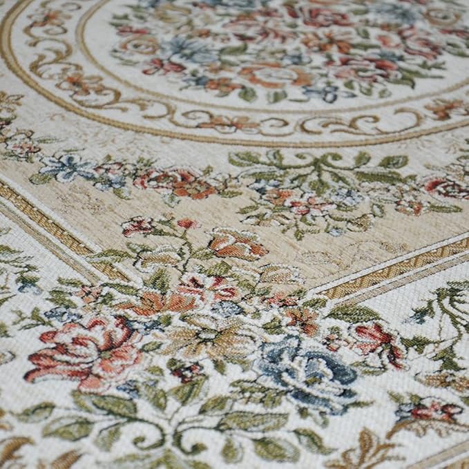 Home Collection Floral Design Modern Large Carpet for Living Room/Dining Room Floor, 5' x 7', Beige Garden - Image 3