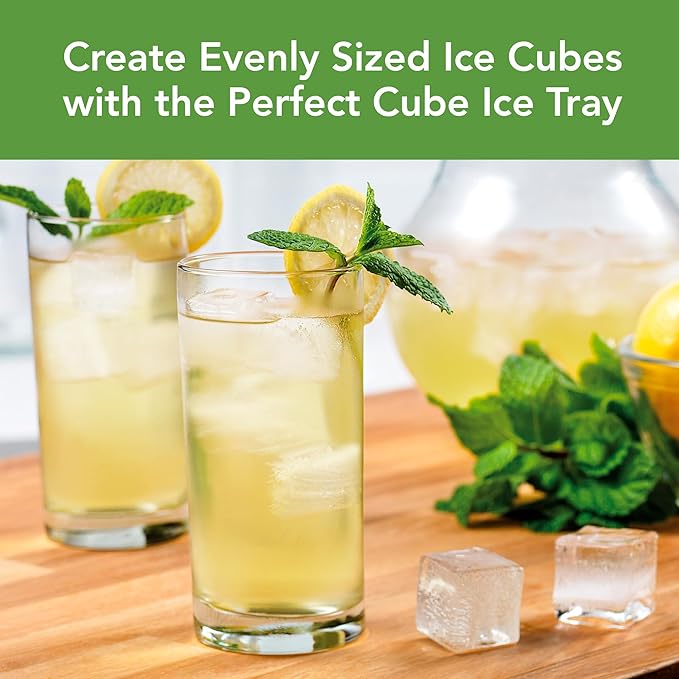 Tovolo Silicone Ice Cube Tray Cayenne Red Pack of 2 BPA Free Ice Tray Mold for Coffee Drinks Cocktails, Dishwasher Safe Easy Release Perfect 1 Inch Cube Ice Tray for Whiskey Bourbon Spirits
