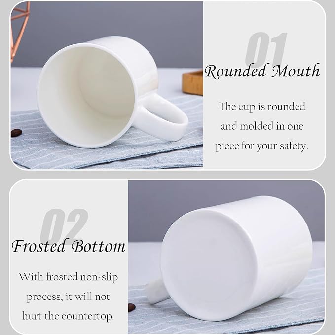 36pcs Sublimation Mugs, 11oz White Coffee Cup Set | Ceramic Coffee Mug, with Foam Box, Machine Washable, White Ceramic Cups Bulk Mugs for Tea Latte Hot Cocoa - Image 3
