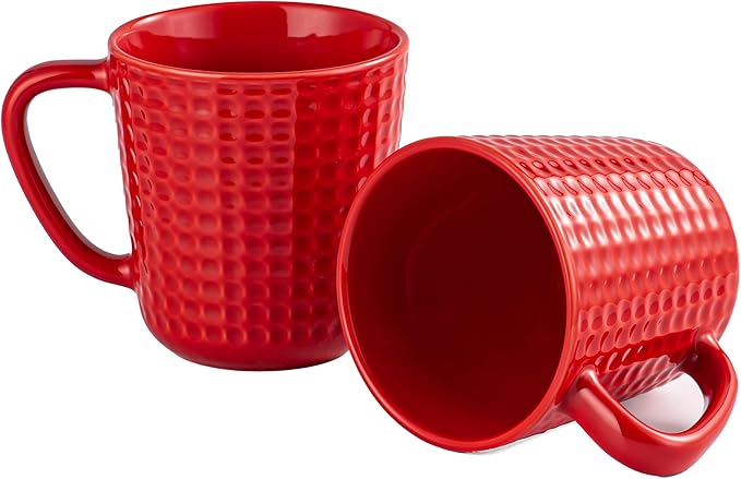 Large Coffee Mugs, 20 oz Ceramic Coffee Cups with Handle, 2PCS, Red | Porcelain Big Tea Cups for Office and Home, Latte Cocoa, Microwave & Dishwasher Safe, Lead-Free, Wedding & Housewarming Gift by Seworlan