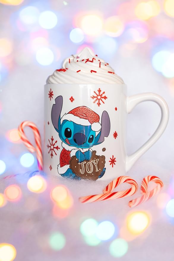Silver Buffalo Disney Lilo and Stitch Santa Glitter, Ceramic Mug, 14oz | Dressed as, Christmas, Holiday Joy, 0.4 Liters - Image 12