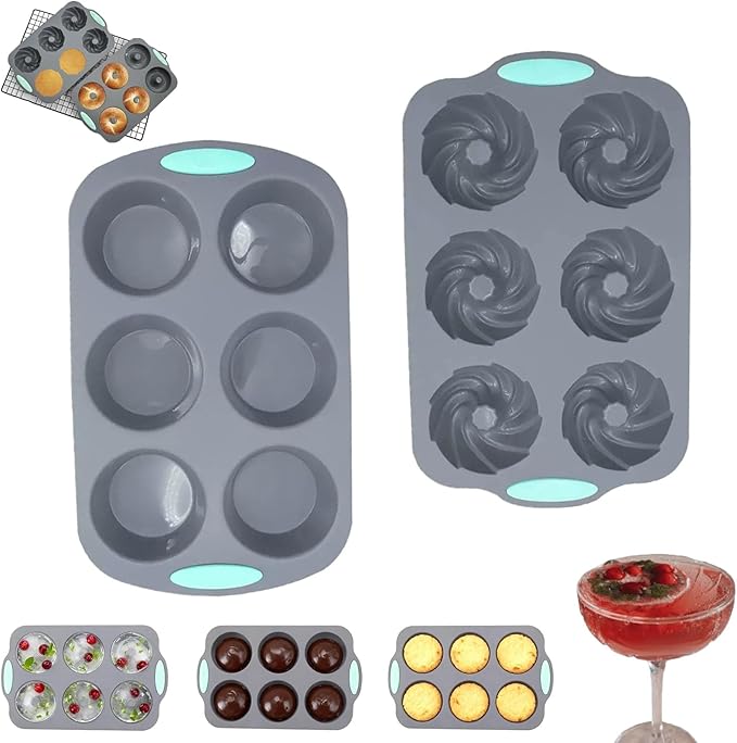 Christmas Wreath Ice Mold Silicone Tray - 6 Hole DIY Holiday Baking Pan for Festive Drinks, Chocolate Making - Easy Release & Clean, Cold & Heat-Resistant Reusable for DIY Crafts, Desserts (Style13)