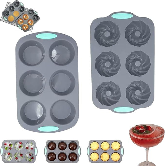 Christmas Wreath Ice Mold Silicone Tray - 6 Hole DIY Holiday Baking Pan for Festive Drinks, Chocolate Making - Easy Release & Clean, Cold & Heat-Resistant Reusable for DIY Crafts, Desserts (Style13)