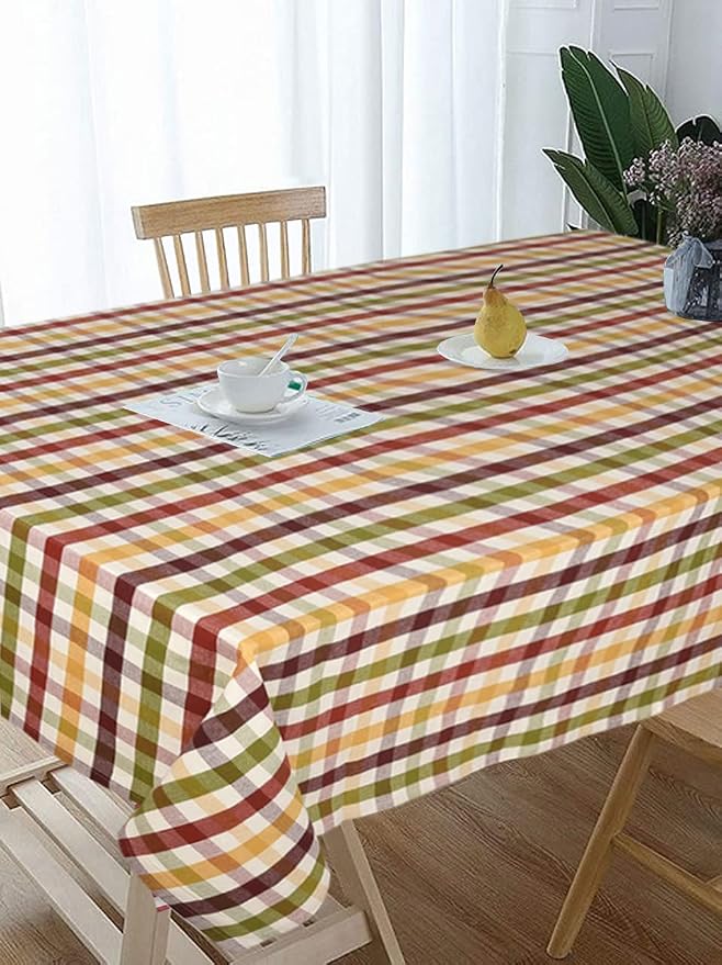 Urban Villa Tablecloth Cotton Tabletop 60x102 (8-10 Seats) Harvest Checks - Image 4