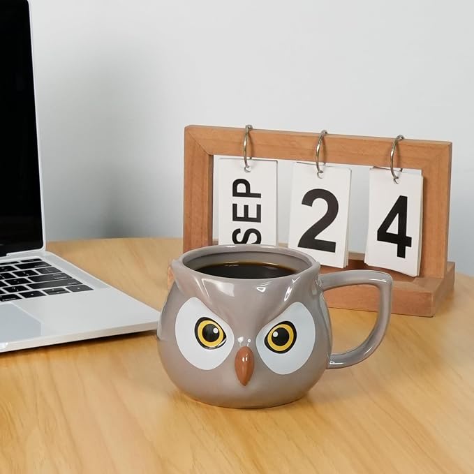 Owl Mug - Ceramic Coffee Cup for Women, 3D Funny Coffee Mug, Christmas Birthday Owl Gifts for Women Man Kids 14oz - Image 3