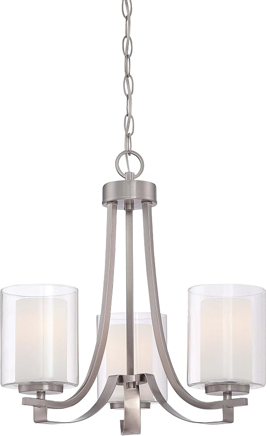 Minka Lavery Chandelier Pendant Lighting 4103-84, Parsons Studio Dining Room, 3 Light, Nickel by MinkaLavery