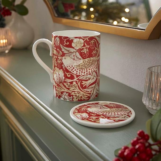 Spode Morris & Co Mug & Coaster Set, Madder - Image 7