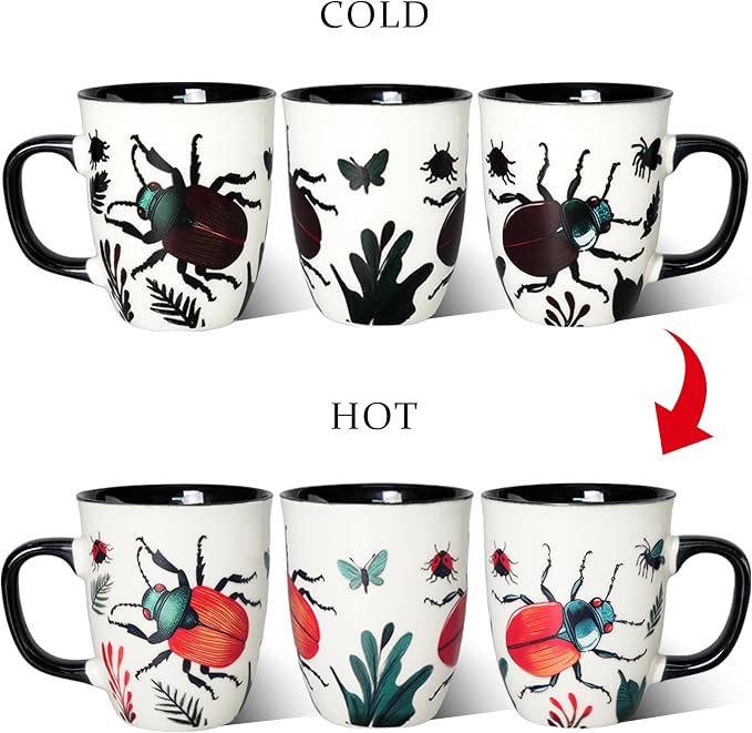 16 oz Beetle Mug - Color Changing Ceramic Coffee Cup for Insect Lovers - Novelty Bug Themed Gift for Men and Women - Image 4