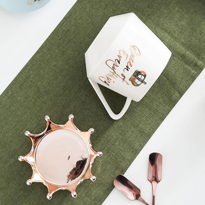 Arawat Queen of Everything Mug with Lid Sweet White Mug with Crown Coffee Mugs Gift with Spoon & Coaster 12 oz Ceramic Cup Birthday Gift for Women Girls Mom Girlfriend Valentine's Day Gifts for Women - Image 6