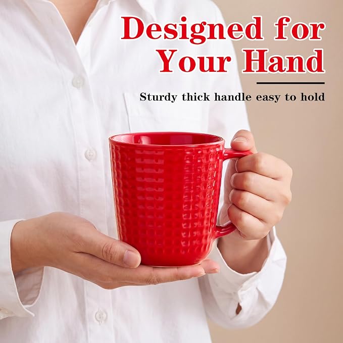 20 oz Large Coffee Mug ,Ceramic Coffee Cup with handle for Men and Women, Big Capacity Tea Mug for Latte, Milk & Cocoa, Porcelain coffee mug for Office and Home – Dishwasher & Microwave Safe,1PC,(Red) - Image 7