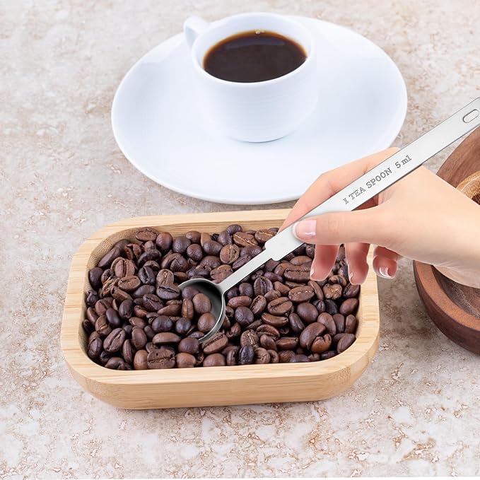 2PCS Measuring Spoon, 1 Tsp(1/3tbsp, 1/6oz, 5ml) Stainless Steel Single Tablespoon Long Handle Teaspoon Scoop for Kitchen Tea Soup Ingredients Cooking & Baking