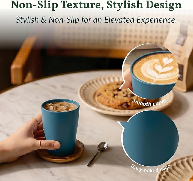 Homienly Stackable Drinking Glasses Set Wheat Straw Shatterproof Cups | Unbreakable Kitchen Cups for Kids & Adults | Reusable, Dishwasher Safe for Party, Outdoor (8 oz, Small) - Image 3