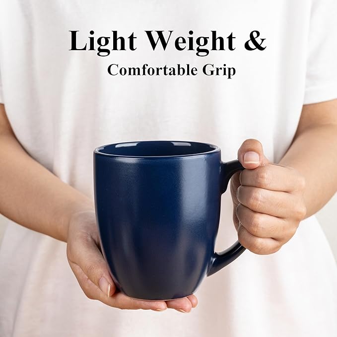 GBhome 16 oz Coffee Mug Set of 6, Large Ceramic Coffee Mugs for Men Women | Modern Stoneware Coffee Mugs Set with Handle for Tea/Latte/Cappuccino/Milk/Cocoa, Dishwasher & Microwave Safe - Image 4