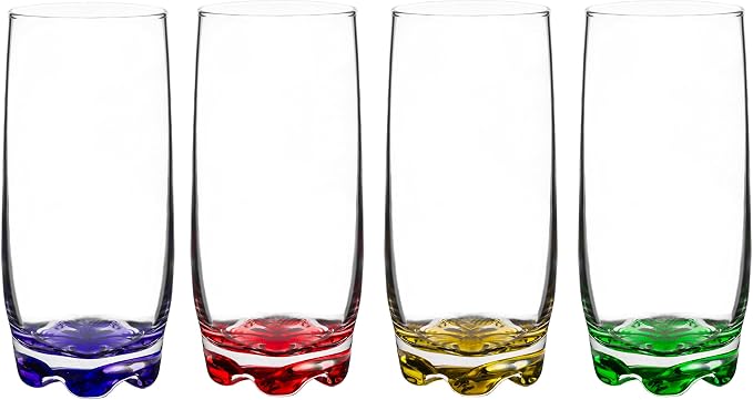 Vibrant Splash Water/Beverage Highball Glasses, 13.25 Ounce - Set of 4 by RedCo