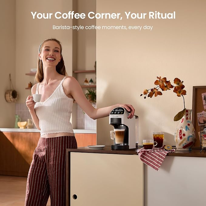 Magician2 5-in-1 Mini Coffee Maker & Machine | 20 Bar, LED Touch, 42oz Tank | Fits K Cup/Nespresso/Dolce Gusto & ESE Pods, Touchscreen & Pods Recognition, Adjustable Temp/Volume, For Kitchen/Office/Dorm - Image 9