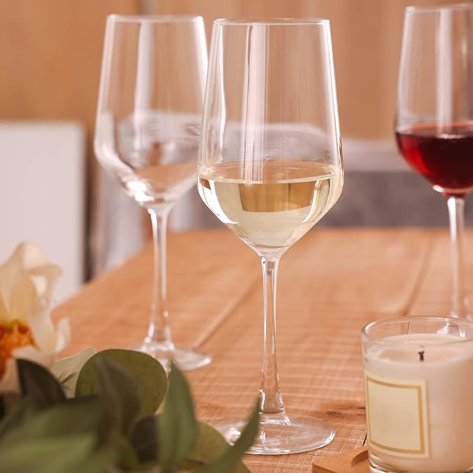 YANGNAY Wine Glasses (Set of 12, 13 Oz), Clear Wine Glasses for Red or White Wine, Smooth Rim, Dishwasher Safe - Image 7