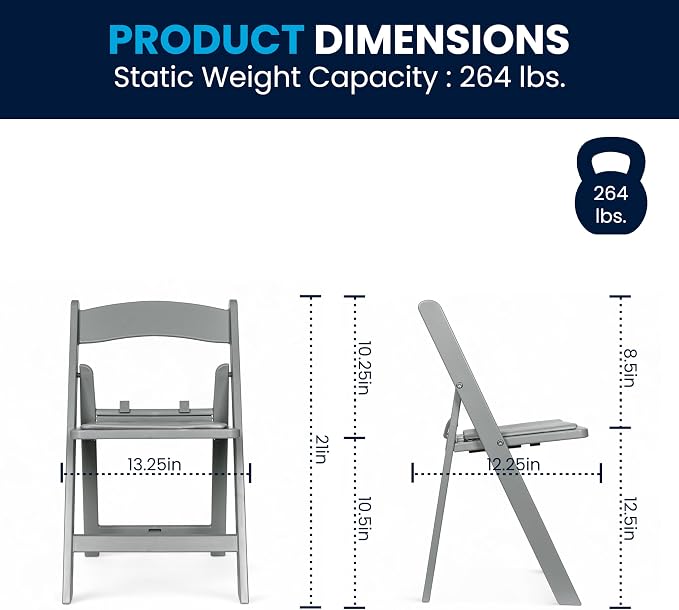 Flash Furniture Hercules Kids Resin Folding Chair, White, 10-Pack | White Gray Padded Seat - Image 3