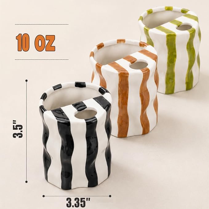 Espresso Cups Ceramic Coffee Mug Series European Striped Dot Coffee Cup And Saucer Mug Cake Plate Afternoon Tea Set Tea Cup And Saucer (Green 3) - Image 6