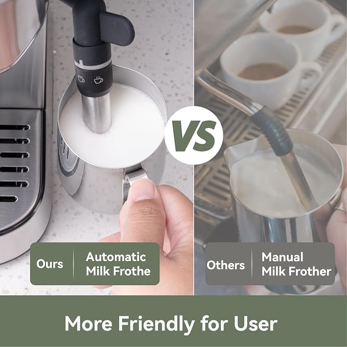 Gevi 20 Bar Espresso Machine with Milk Frother,Compatible with Pods&Ground | Compatible with Nespresso Pods&Ground; Built-in pressure gauge; Removable Water Tank; Make Americanos、Latte; Easy to Clean; - Image 2