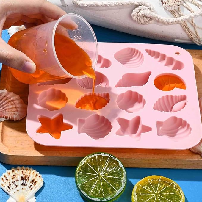3Pcs Seashell Chocolate Silicone Molds, Ocean Themed Cake Baking Molds for Chocolate Candy Fondant Cupcake Cookie Dessert DIY Cake Decoration Suppies