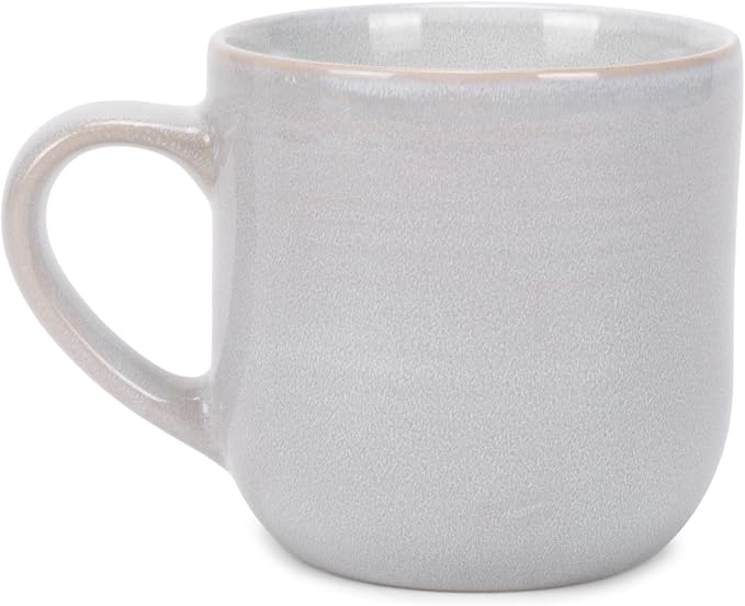 Elanze Designs Glossy Reactive Glaze Large 17 Fluid Ounce Everyday Kitchen Food Grade Ceramic Stoneware Coffee Mug Cup with Comfort Curved Handles, Set of 4, Pale Grey - Image 2